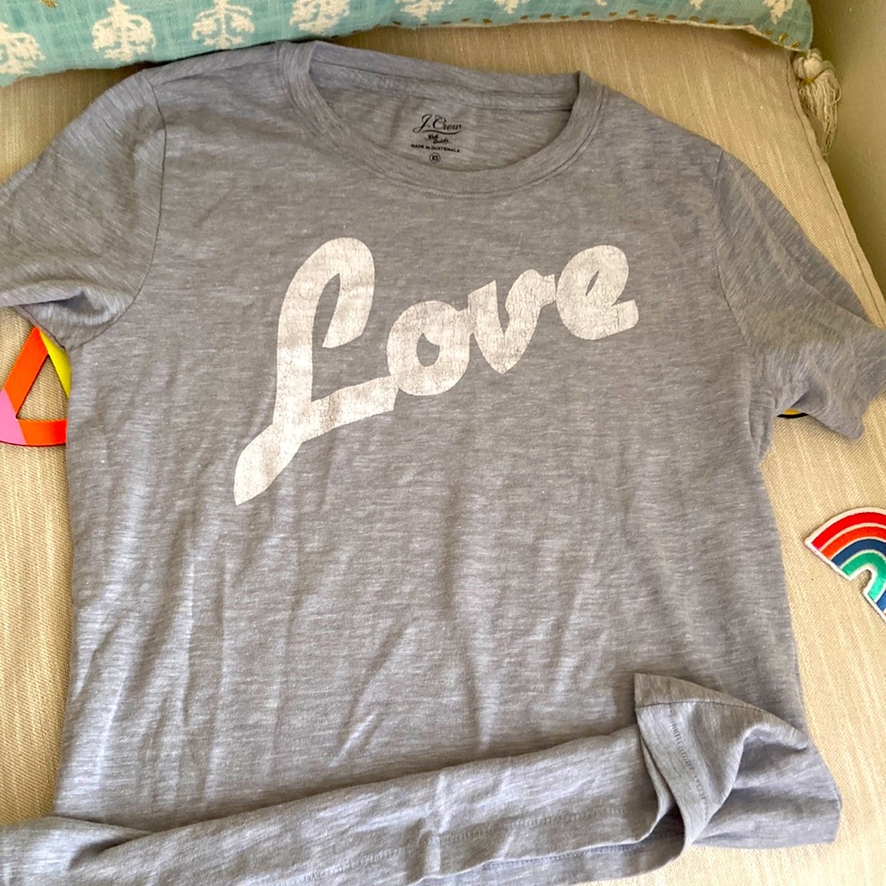 Super Cute J. Crew Vintage Look Love Tee Shirt